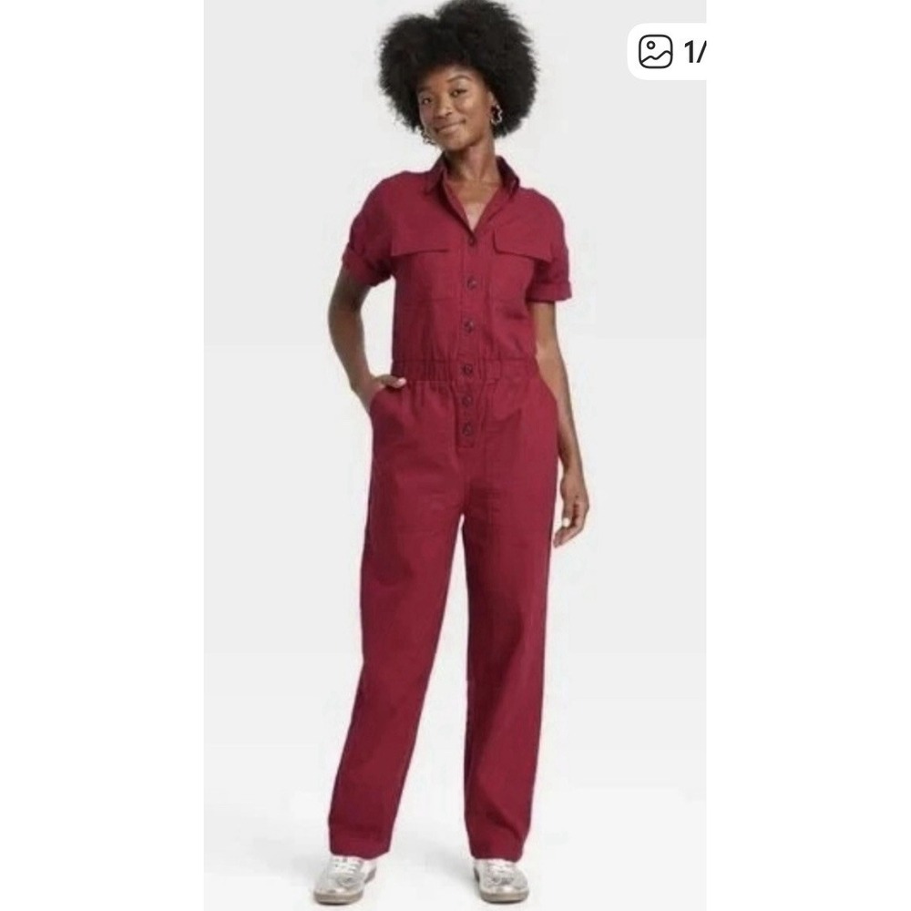 UNIVERSAL THREAD Jumpsuit Burgundy Women's  SIZE 4 Utility One Piece